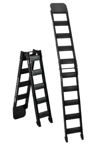 ディーアールシー(DRC) ハイブリッドランプ 180cm ブラック 折りたたみタイプ 耐荷重 190kg 軽量 アルミ/樹脂 バイク オートバイ トランポ ラダー ブリッジ スロープ ダートフリーク Dirtfreak G4725|Gourdスポーツ店