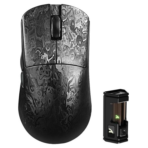 MAMBASNAKE x ATTACK SHARK R11Ultra 黒羽 8000サイクル 無線電話 ゲーミングマウス 49g 超軽さ カーボンファイバーマウス 20000FPS 8K ポーリング割り合い 受信システム PAW3950MAX 検知器