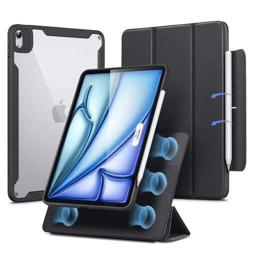 ESRiPadAir11インチケースM4/M3/M2(2026/2025/2024)iPadAir第5/4世代(2022/2020)対応着脱式マグネットカバー分離式デザイン単体使用可能縦横対応多角度スタンド自動スリープ/ウェイク