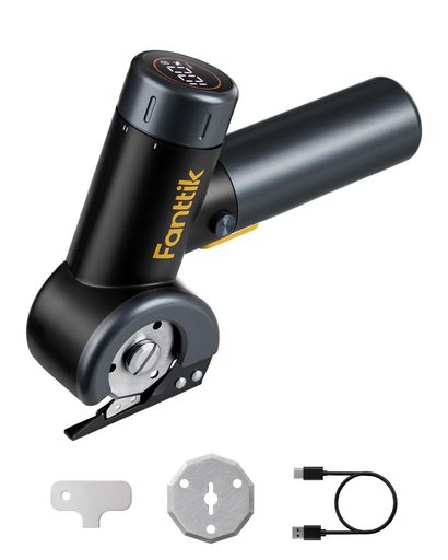 FanttikC8Nano電動切り手3.7Vコードレス電動ハサミLED見せびらかす申し受ける式段ボール切り手替刃2枚付飾り気の無い金モール取り替えっこ役立つことLED点火装置薄べったい段ボール引っ敷きなめし革用