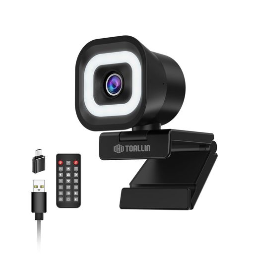 TOALLIN4Kwebカメラ、輪っか点火装置、遠隔操作、PDAFオート興味の中心、1/2.5in検知器、12MP、内蔵デュアルマイクロホン、5倍デジタル望遠レンズ、すがた絵鏡鑑輪っか、ライブストリーミング/会…