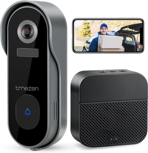 TMEZON【3 インチ 1インターコム・取りはらい注意報】無線電話 インターコム 部屋の入り口電話機 IP部屋の入り口呼びりん Alexaデバイス相応う 写真機付き添い人 WIFI部屋の入り口電話機 召し出す鐘 部屋の入り口鐘 ビデオドアベル インタ…