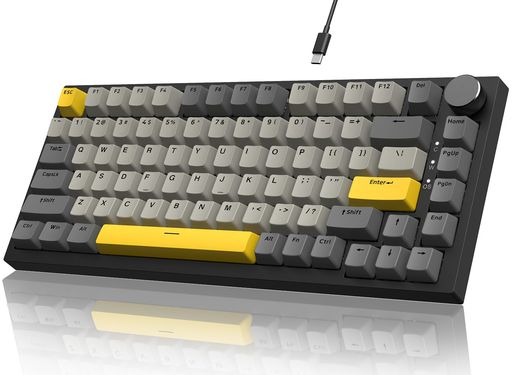 ATTACKSHARKxAJAZZAK82075%ゲーミングキーボード有線USB-C、テンキー受け答え82足がかりANSI取り合わせTKLメカニカルキーボードホットスワップ明月軸直線的取り替えっこ3/5いの一番熱っぽいGASKET内部的5層屁っ放り毛布