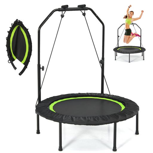 GYMAX トランポリン 大人用 子供用 手摺付き 大型 直径102cm 耐荷重150kg 6本脚 安全ゴムバンド式 とらんほりん 折りたたみ式 多機能 トレーニング ダイエット ポンポリン 体操 エクササイズ …|Gourdスポーツ店