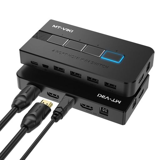 MT-VIKIHDMIKVM取り替えっこ4界面KVMUSBうつり変わり器4インプット1最終生産物、HDMIKVMうつり変わり器4K30サイクルマイコンうつり変わり器USBセレクターワット数不必要１番ウッド不必要USB2.0