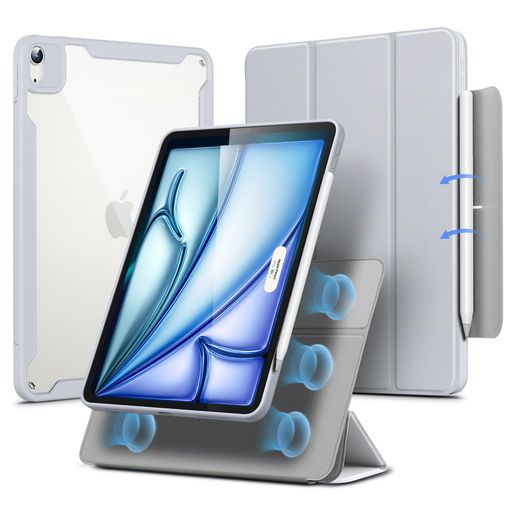 ESRiPadAir11インチケースM4/M3/M2(2026/2025/2024)iPadAir第5/4世代(2022/2020)対応着脱式マグネットカバー分離式デザイン単体使用可能縦横対応多角度スタンド自動スリープ/ウェイク
