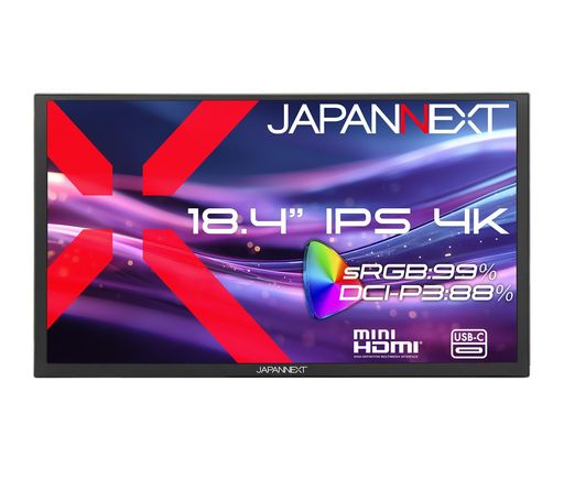 【ECサイト限定】JAPANNEXT 18.4インチ IPSパネル搭載 4K(3840x2160)解像度 モバイルモニター JN-MD-IPS184U miniHDMI USB-C sRGB:99% DCI-P3:88% HDR 自立式キックスタンド搭載｜Gourdスポーツ店