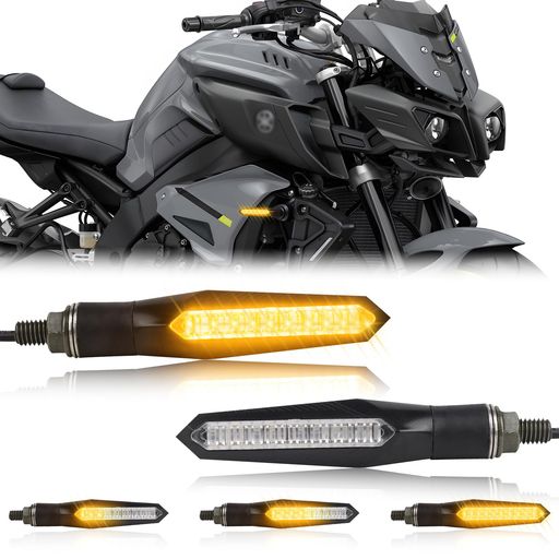 POPMOTORZバイクウインカーLEDフロントサイドマーカー流れるアンバー12V高輝度eマーク抵抗付く汎用型二輪車オートバイク専用M8