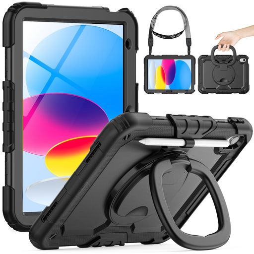 Timecity対応ケースiPad(A16)第11/10世代ケース2025新モデル耐衝撃iPad10世代(10.9インチ)/11世代(11インチ)カバー360度回転リングスタンド保護フィルム付きペン収納
