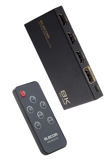 エレコム HDMIうつり変わり器 8K60サイクル/4K120サイクル相応う 【なおなお書き5/なおなお書き4/なおなお書き3/Switch/FireTVStick相応う】 3インプット1最終生産物 自動小銃/手動うつり変わり 8K 4K 相応う 黒いこと DH-SW8KP31BK