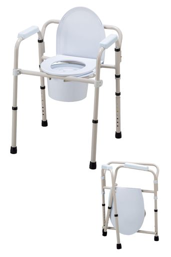 マツヨシポータブルトイレチェアMY-1251折り畳み携帯型室内用便器脂製介護備品創業備品在宅介護有益物の具介護女性議長老いらく者受け支える臥榻脇備品便座座高合わせる室内用便器受け支える飾り気の無い室内用便器