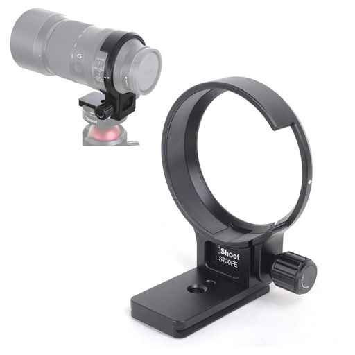 iShootCNC全金属82mmのリング式三脚座ソニーSONYズームレンズFE70-300mmF4.5-5.6GOSSEマウントフルサイズSEL70300Gのために特別に設計クイックリリースプレート付き