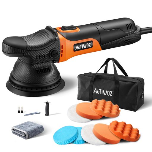 AutiwozW01ポリッシャーダブルアクション電動ポリッシャ-125mmカーコード式研磨機【AC100V式六段変速・2000-6200RPM630W】1.9kg5インチポリッシャー小型9mmランダムオービタル