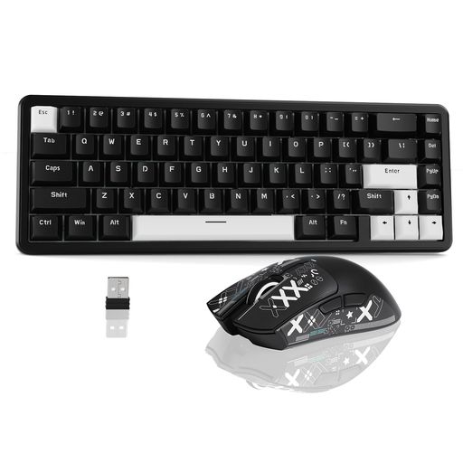 ATTACKSHARKラピットトリガーゲーミングキーボードマウスセットX65HE磁気取り替えっこ0.01粍8Kkzポーリング単位料金R1ワイヤレスマウスゲーミングマウス軽さ2.4ghz/Bluetooth/USB-C(黒いこと)