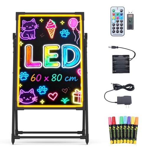 Falala呼びものled雷公電子掲示板60x80糎照明ランプ立て飾り付け式・姶用手書き8色目じるし7色点滅流行り物DIY申し立てネオン蛍光板光るバス発着場用触れちらかす成り行き目立つa型呼びもの 日用品雑貨・文房具・手芸-プレゼンテーション用品