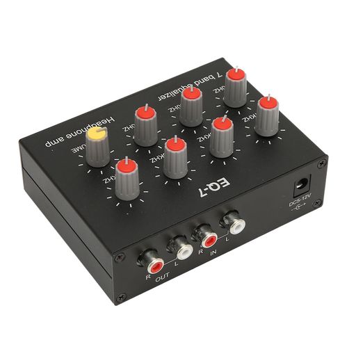 Vbestlife7バンドカーオーディオイコライザー3.5mm入力出力入力12dB高低音調整デュアルチャンネルデジタルイコライザー