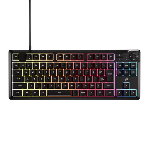 CORSAIRK55CORETKLRGBゲーミングキーボード?8ゾーンRGB?テンキーレス-専用メディアキー?静音性と応答性にスイッチ?300ml防滴?ブラックCH-9216065-JP
