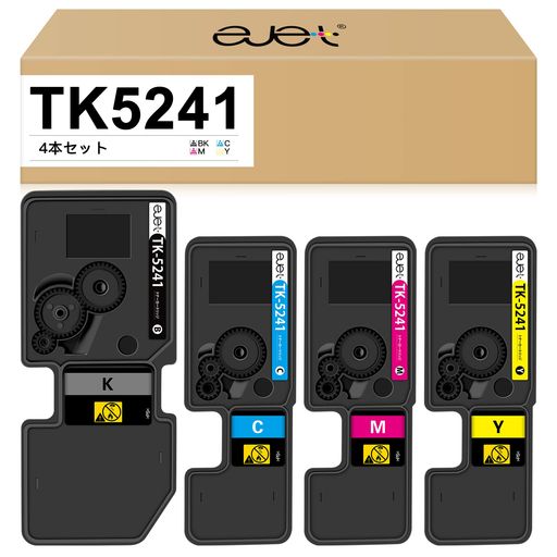 ejet取り替えっこトナーカートリッジ京セラ(Kyocera)用トナー5241TK5241TK-52414色書き割り黒いこと(TK-5241K)約4000ペイジ/色合い(TK-5241C/TK-5241M/