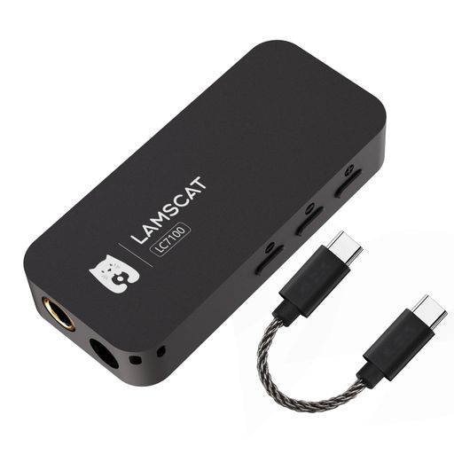 LAMSCATLC7100USB-CDACポータブルヘッドホンアンプEQ調音アプリ個性化4.4mm/3.5mm32bit/768kHzハイレゾダブルDAC内蔵CS43198C-Cケーブル付き携帯型Windows/Mac