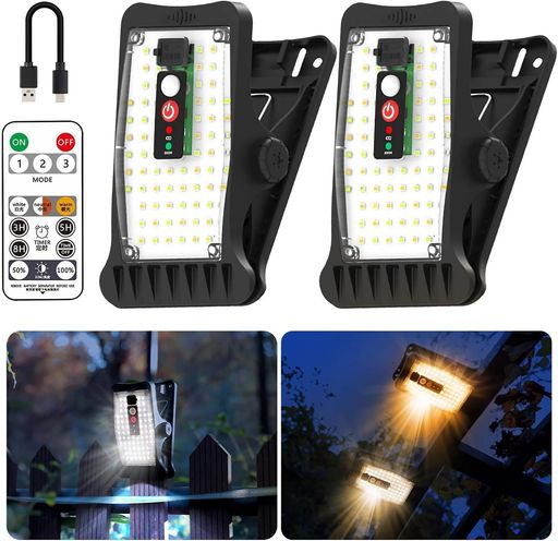 CHAMCHOIソーラーライト屋外センサーライト屋外人感防水ソーラークリップ式70LED3つ知能モード3色切替調光機能タイマー機能USB充電可人感センサーソーラー日本語取説ガーデン/壁掛け/庭先/…