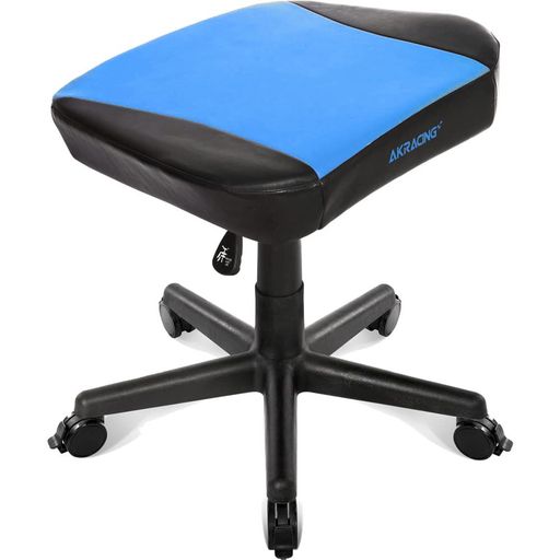 AKRacingゲーミングチェアオットマンフットレストブルー青高耐久PUなめし革在宅リモート3年引き受ける