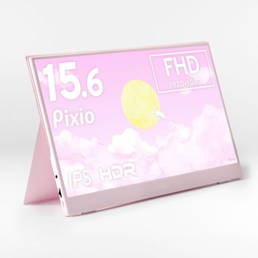 PixioポータブルモニターモバイルモニターパステルピンクPX160WavePastelPink15.6in60HzFHDIPSピクシオサブディスプレイ軽さ愛くるしげ