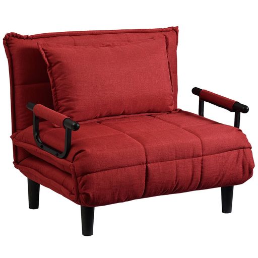 タマリビング(Tamaliving)ソファベッドビータIVレッド幅100cm(内幅86cm)シングル折りたたみベッドコンパクトベッドソファーベッド50000491