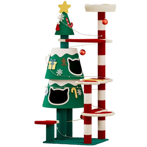 Elegaifキャットタワー大型猫用猫タワークリスマス猫ハウス2つ付き人気おしゃれ高さ