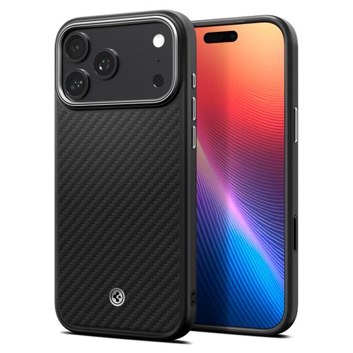 Spigen【創業18年の技術力】iPhone17ProMaxケースMagSafe対応カメラコントロールボタン対応マット米軍MIL規格エンツォ・アラミドT・マグフィット(ブラック・シルバー)ACS09905