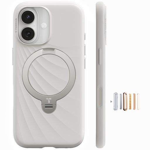 【新型ケイ素樹脂・軽く好いたらしいな手当たり】TORRASiPhone17用容れものMagSafe相応う輪っか照明ランプ360°定点回転させる縦横両相応う磁石積み上げるカメラコントロールボタン米軍判定基準耐衝撃指紋押しとどめるOstandQ3Wind