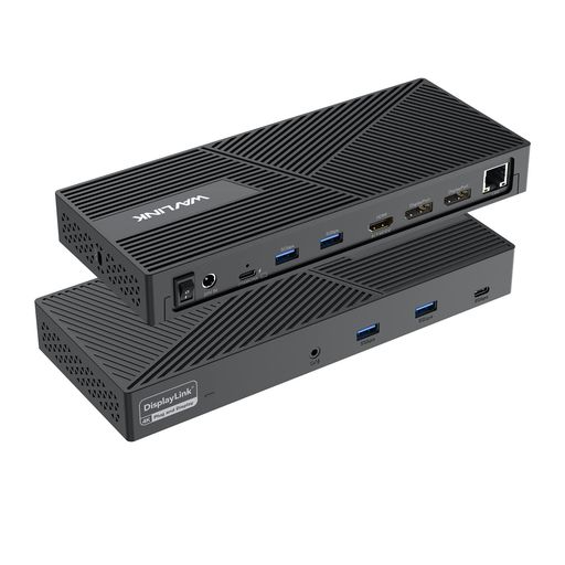 WAVLINKUSBC汎用三重4Kディスプレイドッキングステーション12-IN-1USB3.0ドック3つの管する相応う最大限度130WPDインプットデュアルDPHDMI4x手合いA手合いCRJ45マイクロホン/オーディオが備えマイコン