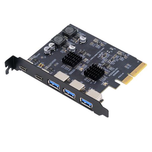 CableccUSB3.0Type-A3ポートバックパネルソケット\u0026デュアルUSB3.1Type-CUSB-C-PCI-EExpress歌留多アダプタASM3142VL822