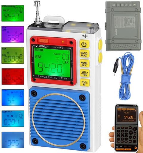 ZHIWHISラジオ受信機小型防災Bluetooth金棒引きMicroSD歌留多相応うFM/中波/短波/VHF/広広としたFM懐中照明ランプまさかの時目ざまし時計 オーディオ-TV・オーディオ・カメラ-その他