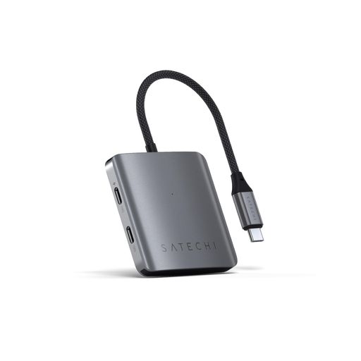 SATECHIUSB-Cこしき4インチ1マルチポートアダプタ100W手っとり早い申し受けるUSB3.210Gbps弾丸道路資料遷らす取り替えっこ器軽銀製、MacBook、iPad、Windows、Surface、ThinkPad相応う(さし画最終生産物なし)