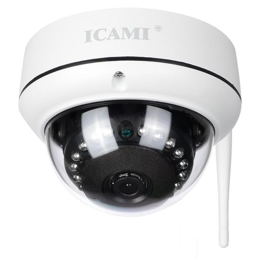 ICAMI防犯カメラHD1080PワイヤレスIP監視カメラSDカードスロット内臓で自動録画WIFI対応動体検知アラーム機能音声機能暗視撮影回転しません