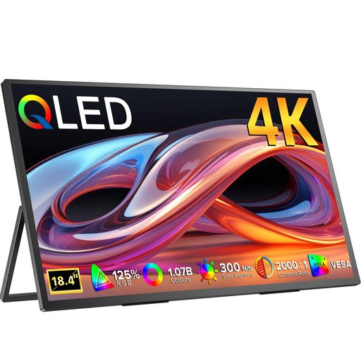 4k QLED モバイルモニター Newsoul 18.4インチ大画面 ポータブルディスプレイ 横置き縦置き サブモニター 75mm標準VESA PCモニター 持ち運び モバイルディスプレイ 非光沢IPSパネル ポータブルモ&hellip;｜Gourdスポーツ店