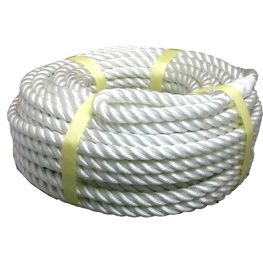 まつうら実業轆轤用ナイロン索条3打ち12mmx50m両端目玉工業NR-3STRAND-12-50