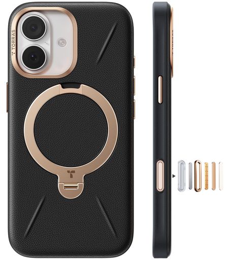 TORRASiPhone17用ケース【新感覚レザー・スキンタッチ】OstandQ3レザートーンMagSafe対応リングスタンド360°定点回転縦横両対応マグネット搭載革カメラコントロールボタン米軍規格耐衝撃指紋…