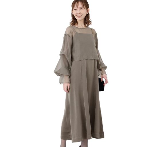 [ロペピクニック] Mon E&rsquo;toile/モンエトワール 結婚式にも/ブラウスセットキャミDRESS ダークブラウン系(21) 38｜Gourdスポーツ店