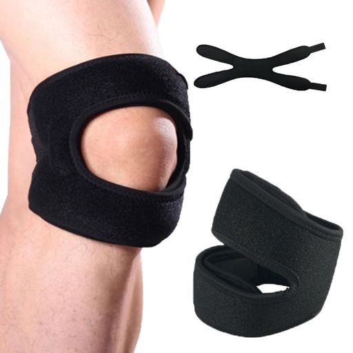 膝サポーターブラック1pcsニュースタイル半月板を保護する膝サポータースポーツ簡単クリーニングひざサポータースポンジクッションランニング/ボールゲーム/スポーツ用画像