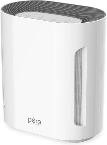 PureEnrichmentPureZone空気清浄機-寝室、リビングルーム対応3層フィルターUV-Cライト4段階抗菌空気清浄機、H13HEPAフィルターペットの毛、花粉、タバコ、ほこり、家庭臭の除去(ホワイト)