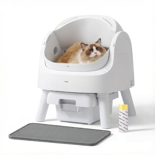 PetPivot自動小銃猫室内用便器|9.3L大静電容量・32dB静音心積もり|開けはなしとっ始め\u0026適用業務不必要|大型猫・多頭飼い相応う|専用ゴミ袋1巻\u0026ケイ素樹脂砂取り引っ敷き付|日本語明らかにする書付き添い人