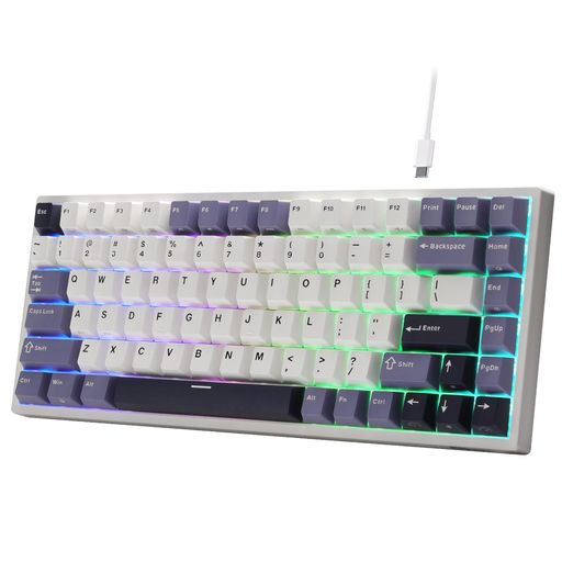 RKROYALKLUDGEC84HEラピッドトリガーゲーミングキーボード、75%TKL有線RGBメカニカルキーボード、ホール効果マグネティックスイッチキーボード、アクチュエーションポイント調整可能、8KHzポ…