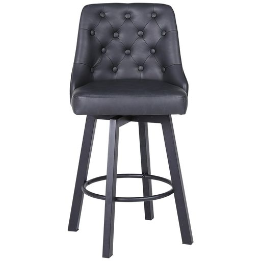 Youhauchair カウンターチェア 1脚 座面高66.5CM 360°回転式 バー椅子 フットレスト付き 撥水PUレザー メンテナンス簡単 耐荷重150KG キッチン島 リビングチェア 業務用 家庭用 職人技 ブラック|Gourdスポーツ店