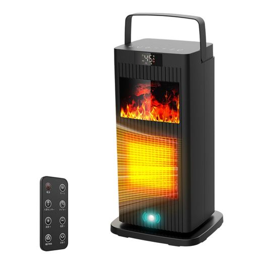 楽天市場】セラミックヒータータワー型【2026新登場・3D水蒸気LED暖炉