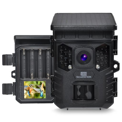 SecuSTATION小型トレイル写真機室外防犯害獣ソーラーダイアログボックス一体型4MP相応う赤外線夜分映画化人感検出器独居室式毛の荒物監督すること写真機定点写真機マイクロホン内蔵microSD歌留多256GBまで相応う国内製造業者防犯…