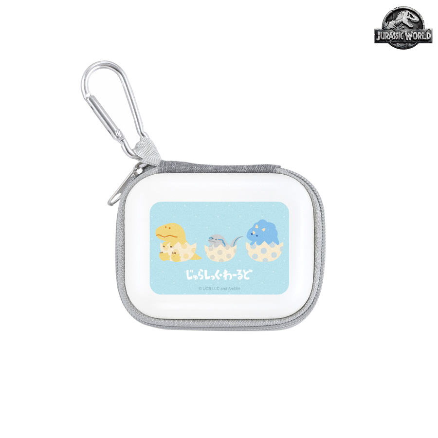 【公式】ジュラシック・ワールド ガジェットポーチSS ジュラシック・パーク マルチガジェットポーチ ブルー ホワイト マルチポーチ マルチケース イヤホンケース ケーブルケース 小物入れ 雑貨入れ キーホルダー カラビナ コンパクト 恐竜 映画 グッズ プレゼント ギフト画像