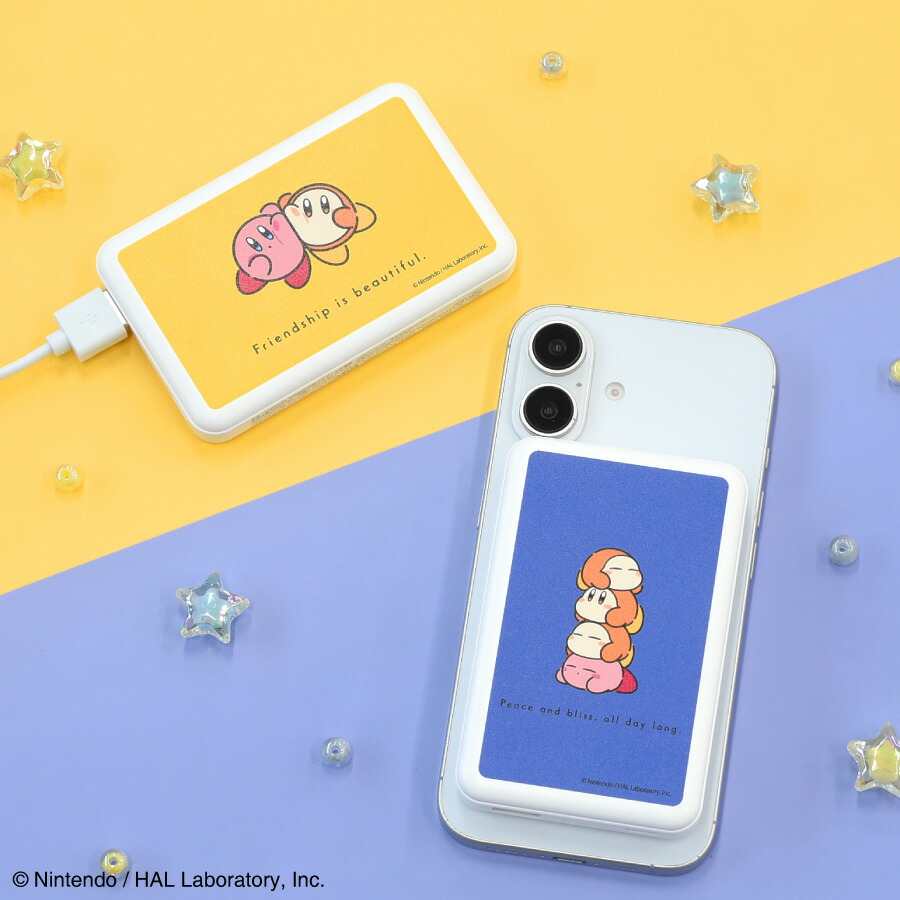 【公式】カービィ play with ワドルディ MagSafe対応 ワイヤレスリチウム充電器 5000mAh ワイヤレス充電器 MagSafe充電器 モバイルバッテリー コードレス マグセーフ type-c type-Aマグネット充電器 磁石 ワイヤレス スマホ充電 スマートフォン iPhone