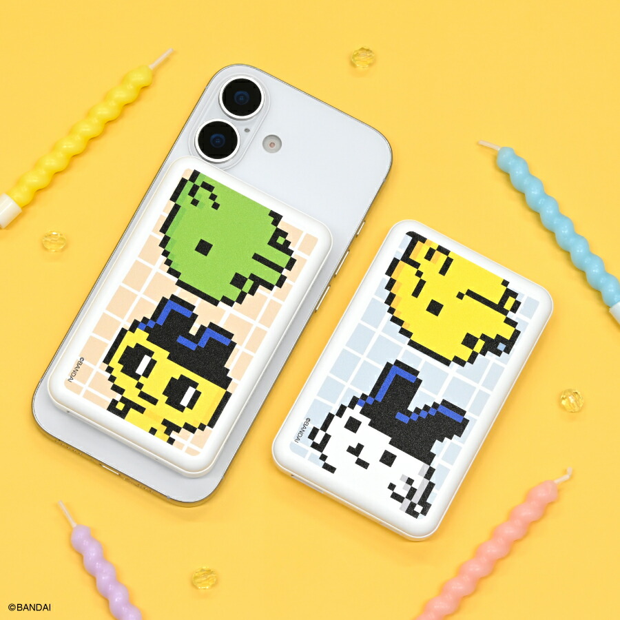 【公式】たまごっち MagSafe 対応 ワイヤレスリチウム充電器 5000mAh まめっち くちぱっち みみっち ポチっち ワイヤレス充電 MagSafe充電 マグセーフ充電 リチウムイオンポリマー充電器 モバイルバッテリー マグセーフ 高速充電 キャラクター画像