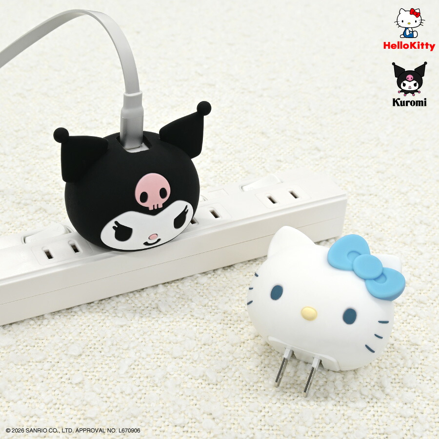 [공식] 산리오 캐릭터 USB 타입-C 마스코트 AC 어댑터 헬로키티 크로미 산리오 AC 충전기 AC 플러그 C타입 실리콘 마스코트 콘센트 플러그 충전기 스마트폰 태블릿 전자제품 귀엽고 귀여운 캐릭터 토이 페이스